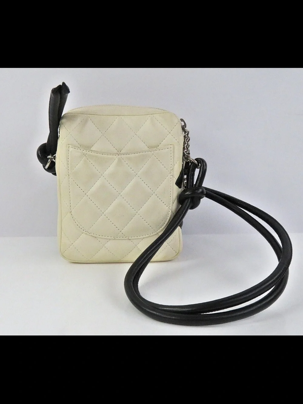 Chanel Two-Tone Quilted Crossbody Bag in Cream and Black